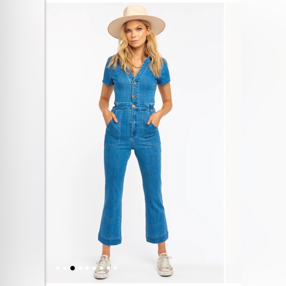 Show me your Mumu denim jumpsuit